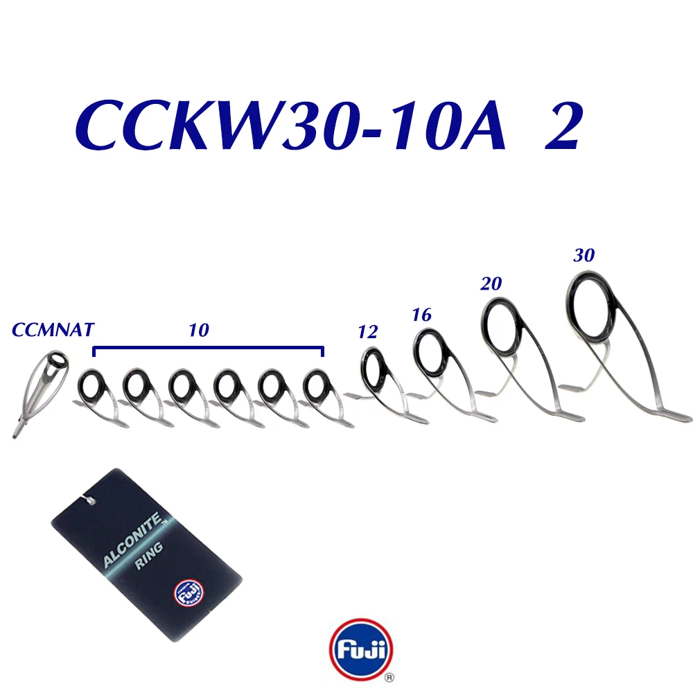 Original Fuji KW30-8A10A Silber oder Dunkelgrau Alconite-Ringset für Brandungsruten und schwere Brandungsfischerei-Rutenkomponenten – Detail 7