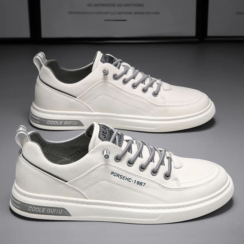 2026 New Men's Fashion Casual Leather Non-slip Wear-resistant Sports Shoes Comfortable Flat Slip-on Casual Men Shoes 2