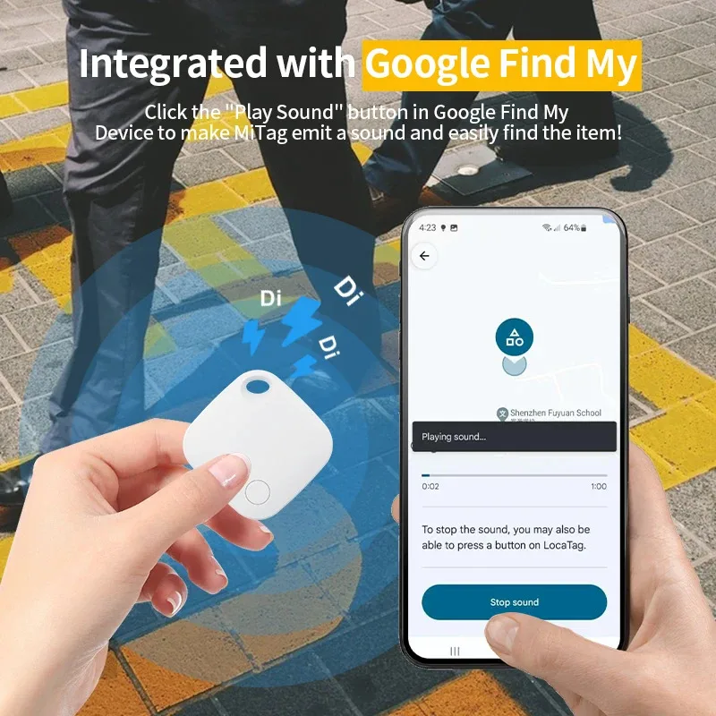 Bluetooth GPS Tracker for Android Devices Tag Work With Google Find Hub App Key Finder Pet Smart Tag for Xiaomi Samsung Motorola