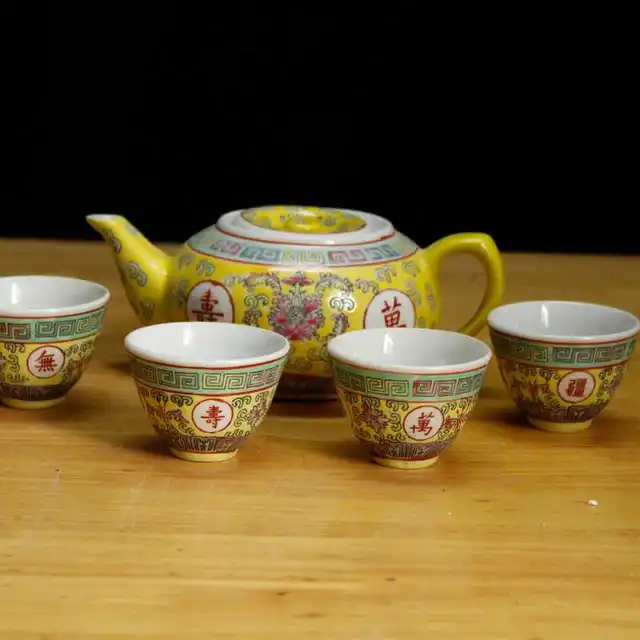 Hagyományos Kínai Jingdezhen Kerámia Porcelán Teáskanna Vörös Tea Edények Hosszú Élettartam - Image 2