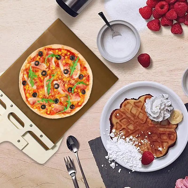 Pizza peel sliding pizza peel wooden large 35Cm/14Inch sliding non-stick backing accessories