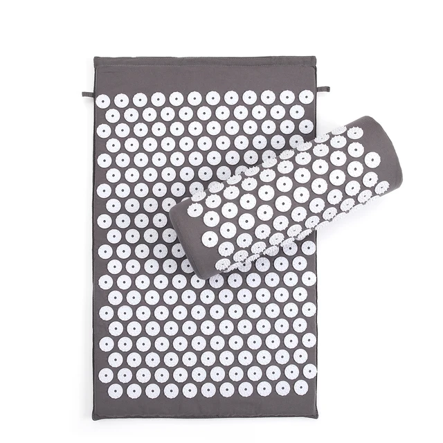 68*42*2cm Dark Gray  Acupressure Massage Mat & Pillow Set Free Storage Bag 4