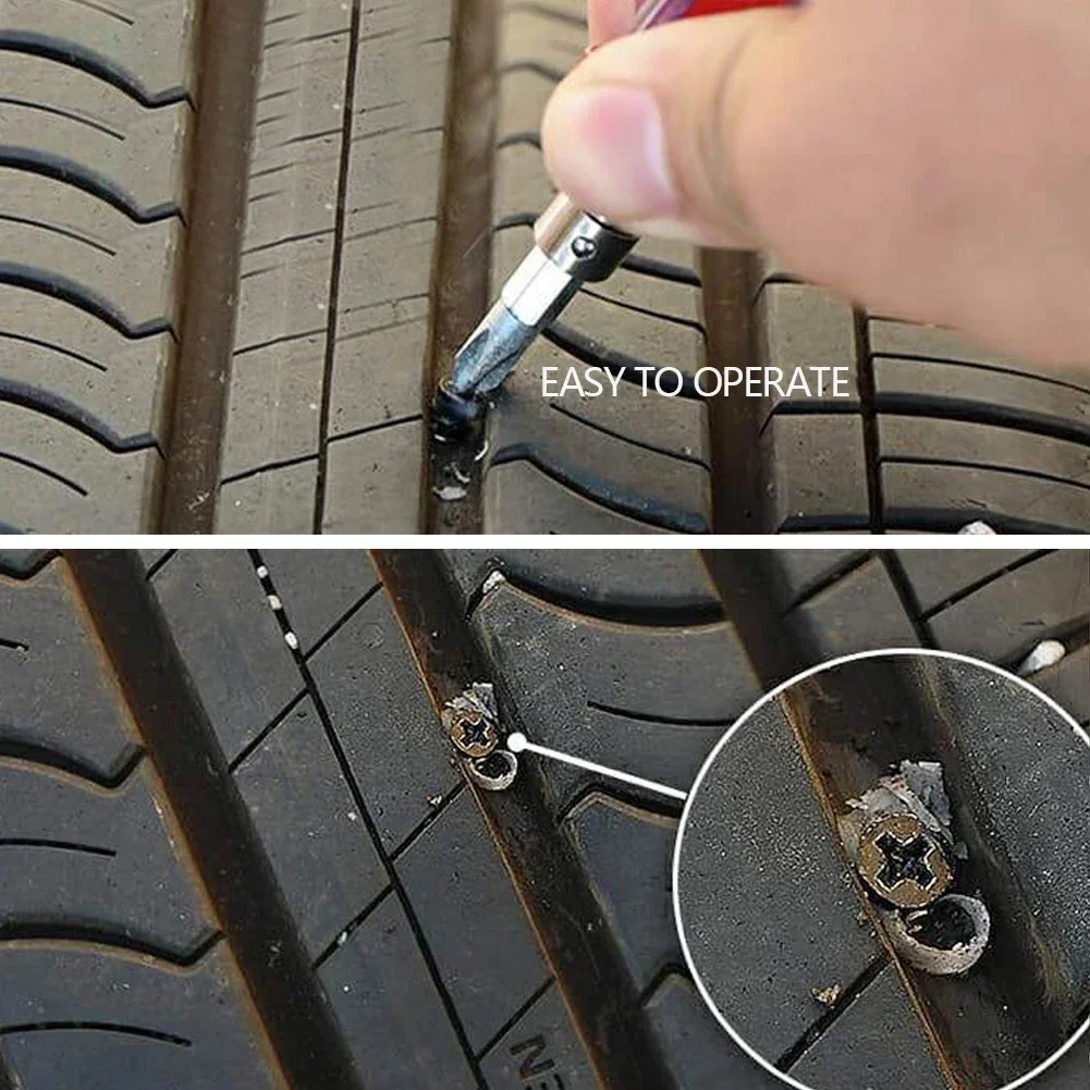 10-84개 고무 타이어 못, 오토바이 펑크 수리 키트 (스크류드라이버, 진공 타이어 고무 못 포함) 타이어 수리 도구