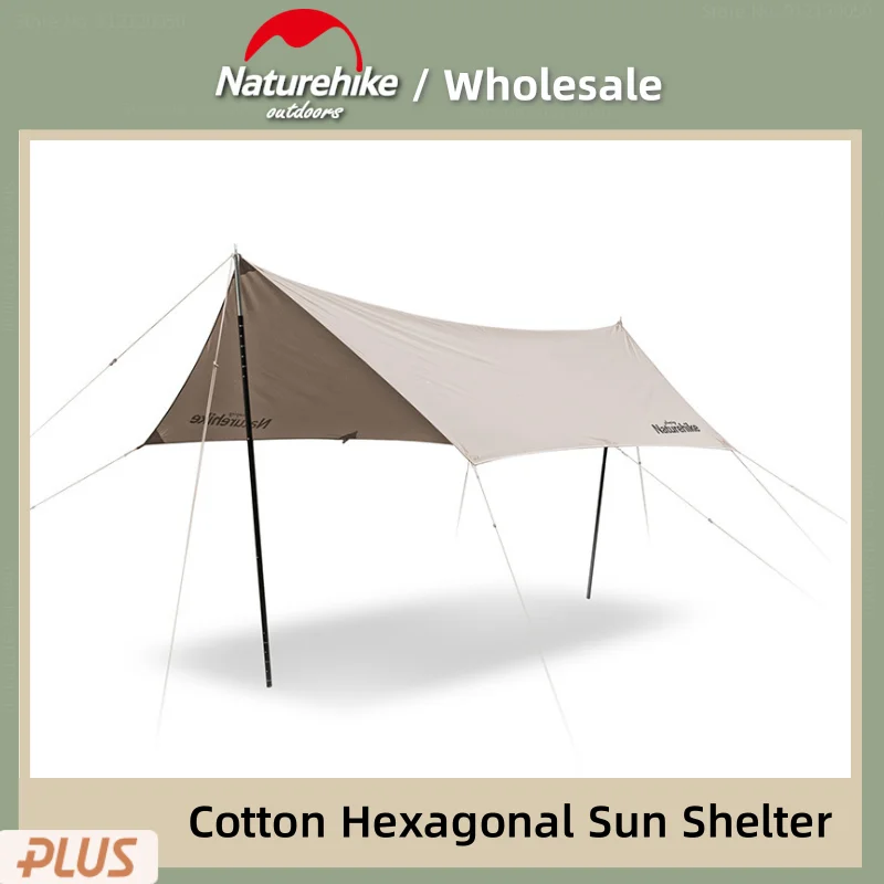 

Naturehike Outdoor Portable Cotton Hexagonal Awning Camping Hiking Sun Protection Pergola Travel Picnic Beach Rainproof Awning