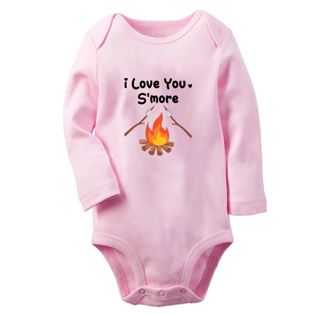 

I Love You S'more Bonfire Marshmallows Cute Baby Rompers Baby Boys Girls Fun Print Bodysuit Kids Infant Long Sleeves Jumpsuit