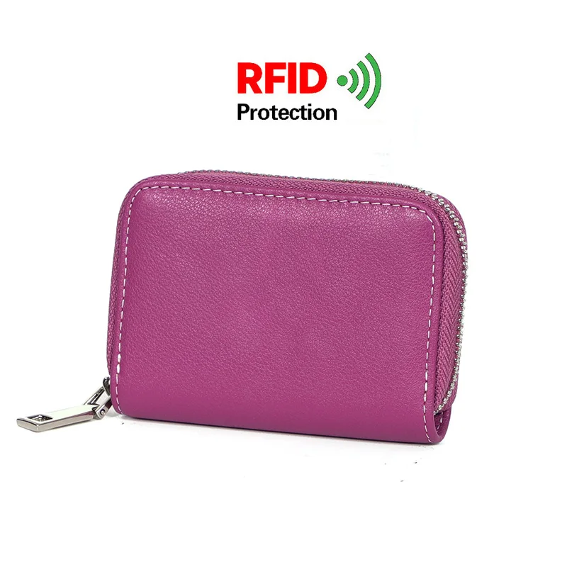 Anti Rfid Protection Men Women Credit Card Holder Wallet Leather Slim Mini Wallet Unisex Coin Purse Business id Card Case Bag 12