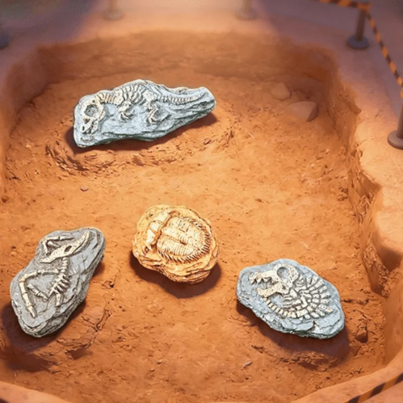 Set of 4 Micro Landscape Dinosaur Fossil Decorations - DIY Desktop Ornaments
