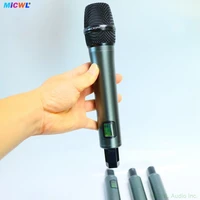 MiCWL E965-G4 système de Microphone sans fil portatif à 4 canaux 4 Microphones de karaoké DJ de scène dynamique cardioïde 3