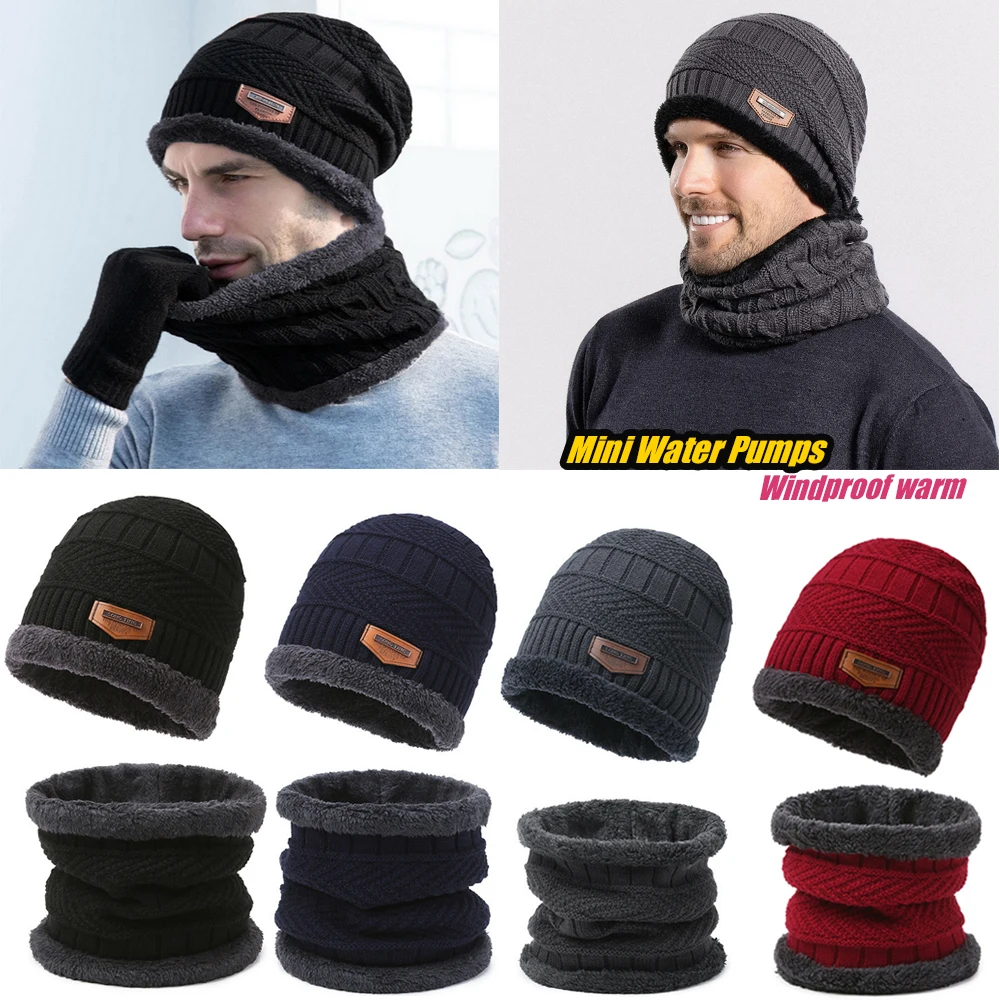 Men's Windproof Hat Versatile Unisex Knit Thick Wool Knit skin-friendly plush lining Touchscreen gift for parents friends