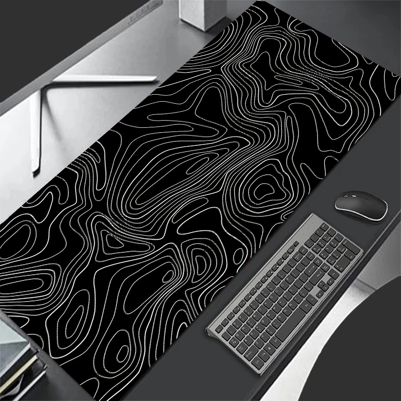 Topographic Contour Gaming Large Mouse Pad for Desk Keyboard and Desk Mat HD Computer Protector Mat Office Desk Accessories Rugs