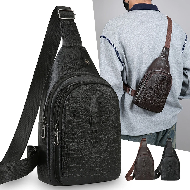 Men's single shoulder bag, crossbody bag, chest bag | Made from durable fabric for easy portability | Suitable for daily commuti