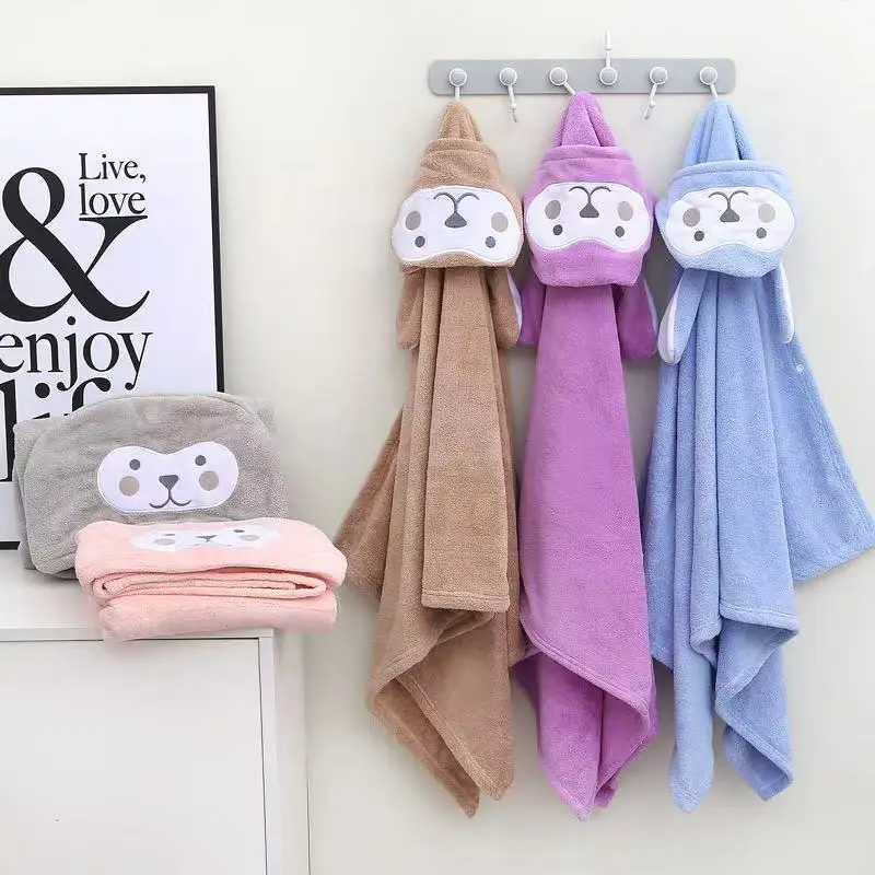 

Baby Bath Towel Shower Bathrobe Hooded Towel Baby Boys and Girls Wearable Wrap Absorbent blanket