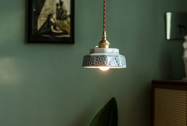 ArtisanCopper Painted Ceramic Pendant 23