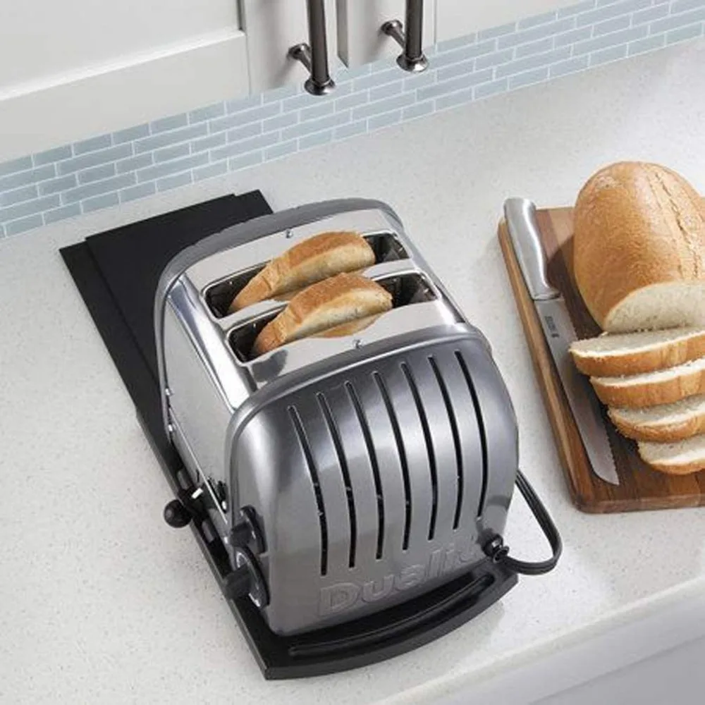 Black Versatile With Wheels Toaster Blender Retractable Sliding Tray Sliding Mat Storage Mat Kitchen Accessories