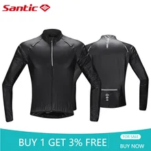 Santic Men Cycling Skin Coat Cycling Jackets Windproof Small Rain Waterproof Sun Protective UPF 50+ Cycling Jacket Asian Size