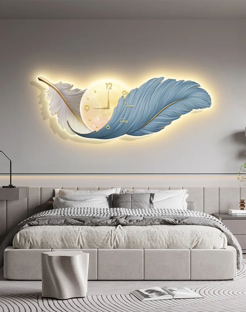 battery operated wall sconce | feather wall decor | battery operated wall clock | feather wallpaper | feather art | feather wall decor