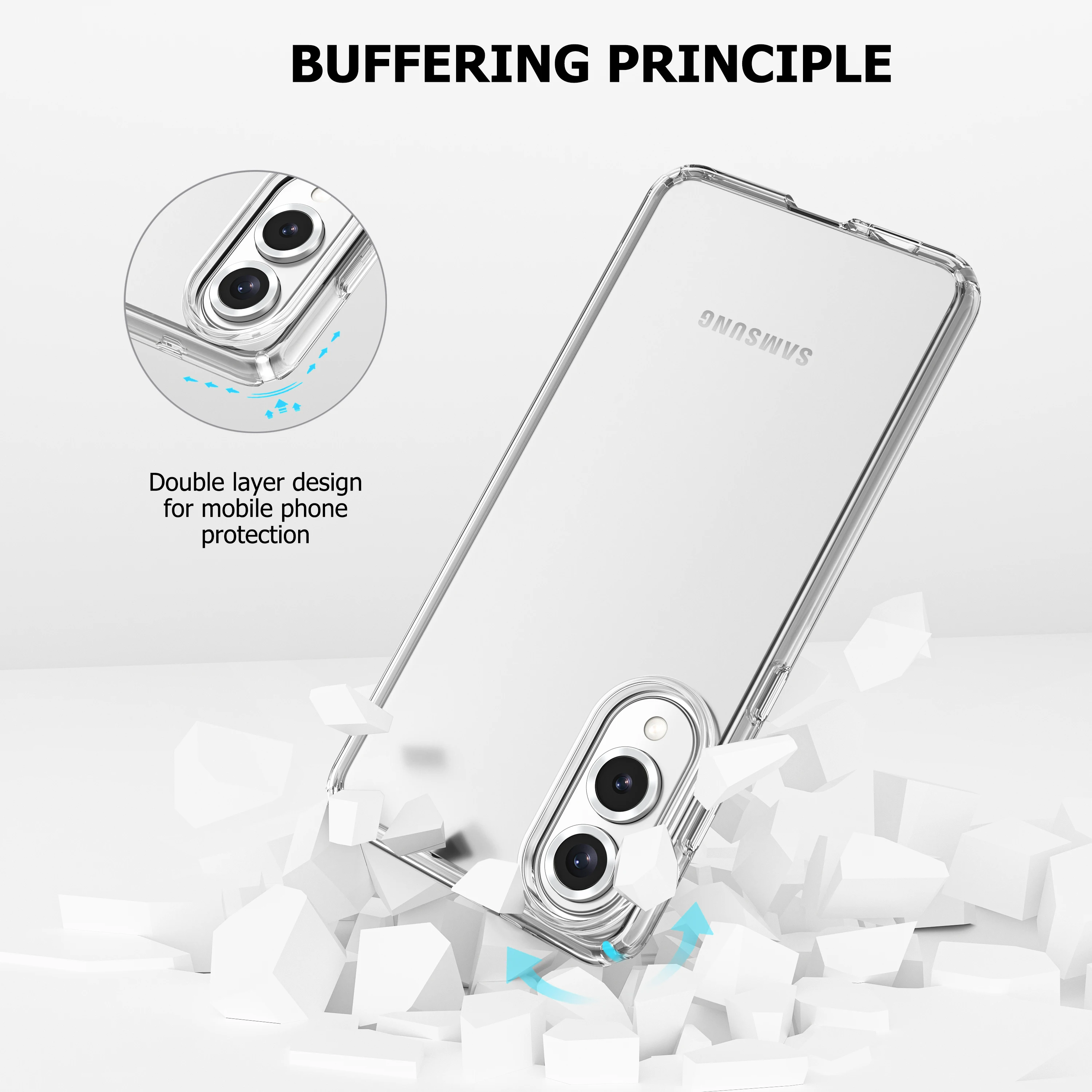 Glitter Clear Anti-Yellowing Phone Case Cover