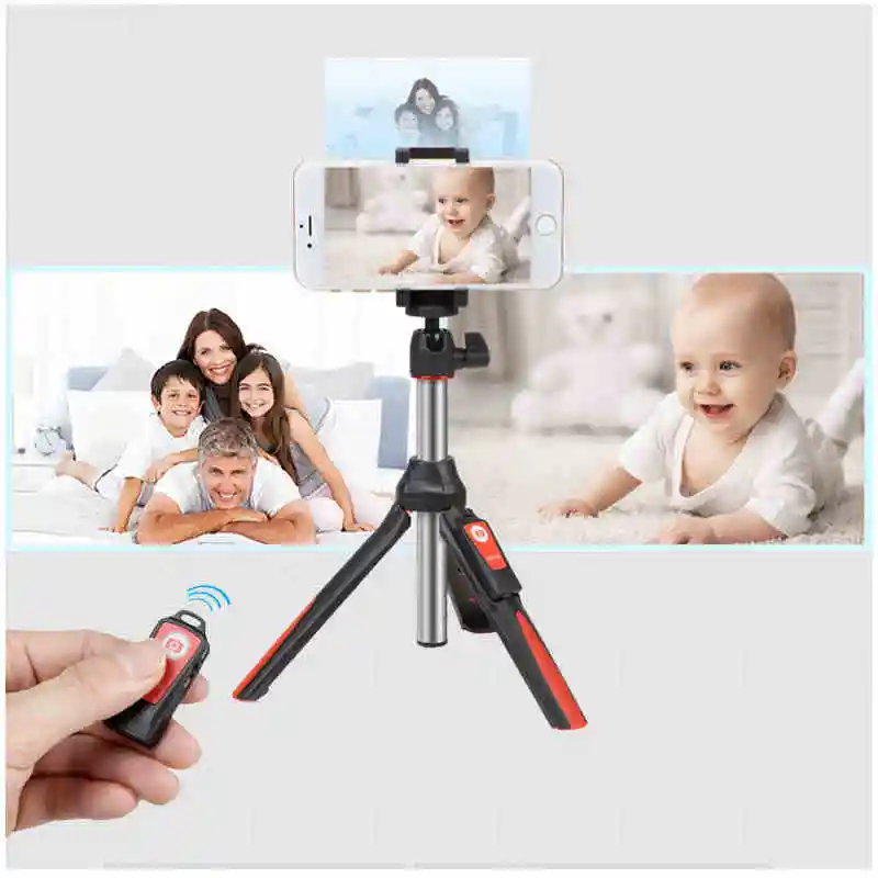 Benro 4 in 1 Extendable Selfie Stick Monopod Mini Table Tripod Phone Stand Holder Mount Bluetooth Remote For Huwei iPhone