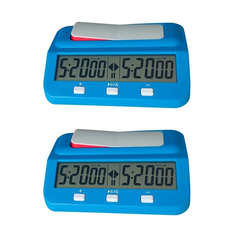 2X Chess Basic Digital Chess Clock E Timer Di Gioco, Orologio Portatile Digitale Accurato, Timer Per Orologio Digitale (Blu)