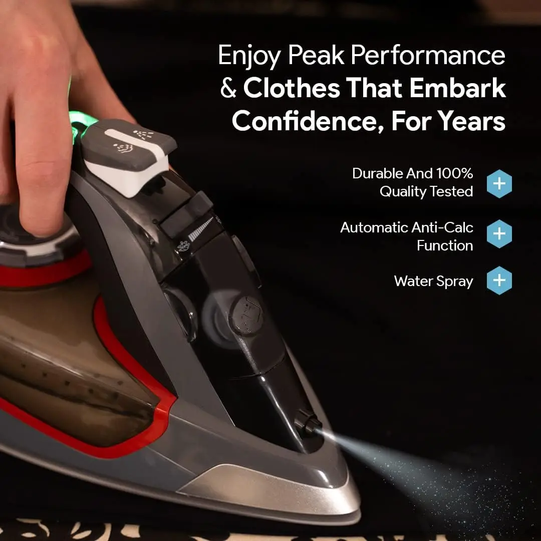Luxury Steam Iron for Clothes | New Powerful Steam Technology | Non-Stick Ceramic Soleplate, 1700 Watts with 3-Way Auto Shut Off 5