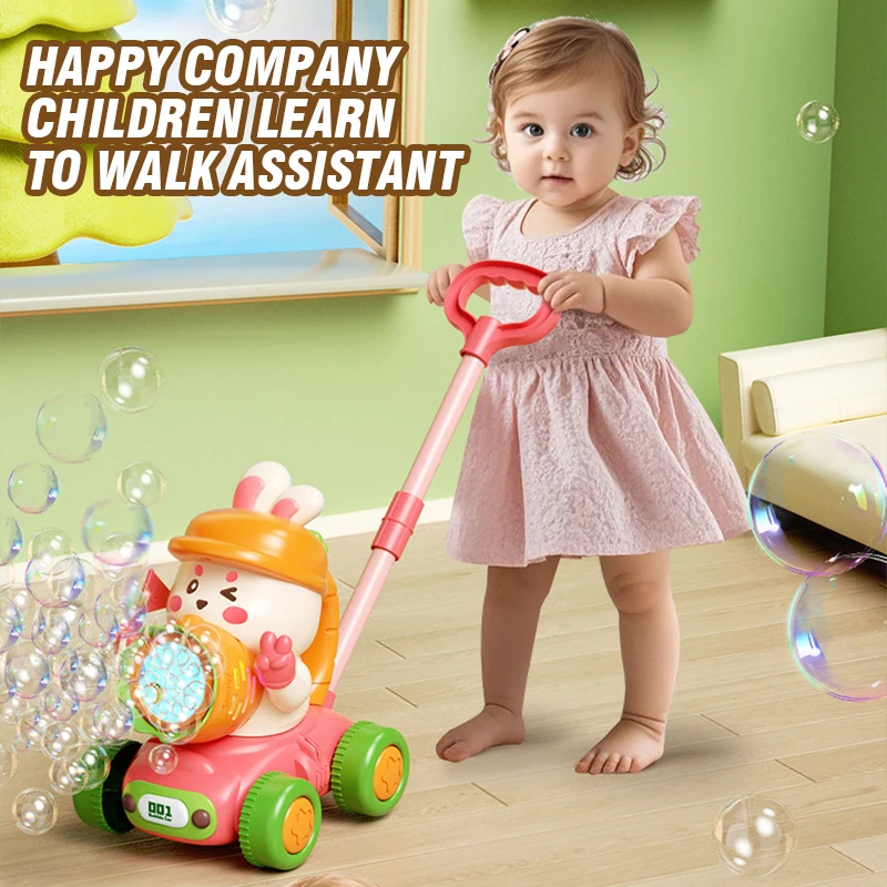 Kids Bubble Machine Trolley with Light and Bubbles for Outdoor Fun