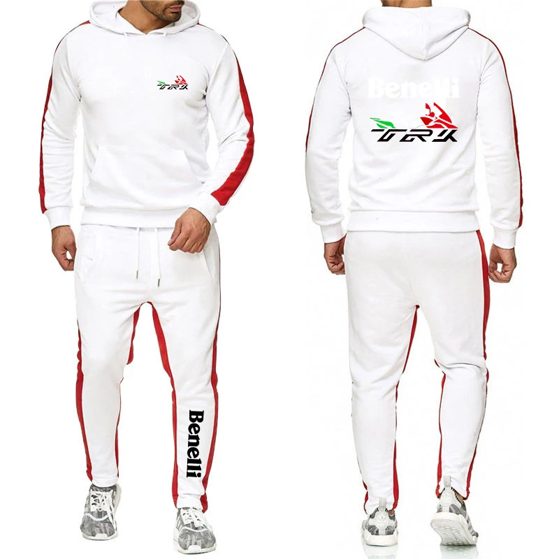 Benelli TRK 502X Printing Fashion 2023 New Man's Spring Autumn Solid Cotton Pullover Leisure Tracksuit Sweatpants 2-Piece Set