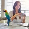 wooden parrot stand pole perch wood natural tree branch bird stand beak and claw grinding parrot toys birdcage decoration pets 5