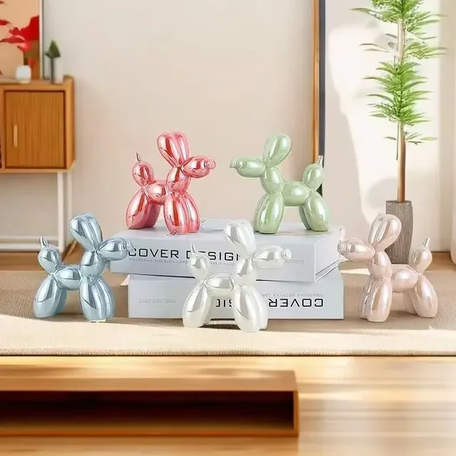 YuryFvna Ceramic Creative Balloon Dog Abstract  Ornament Sculpture Study Room Statue Home Office Accessories Decoration Gift 6