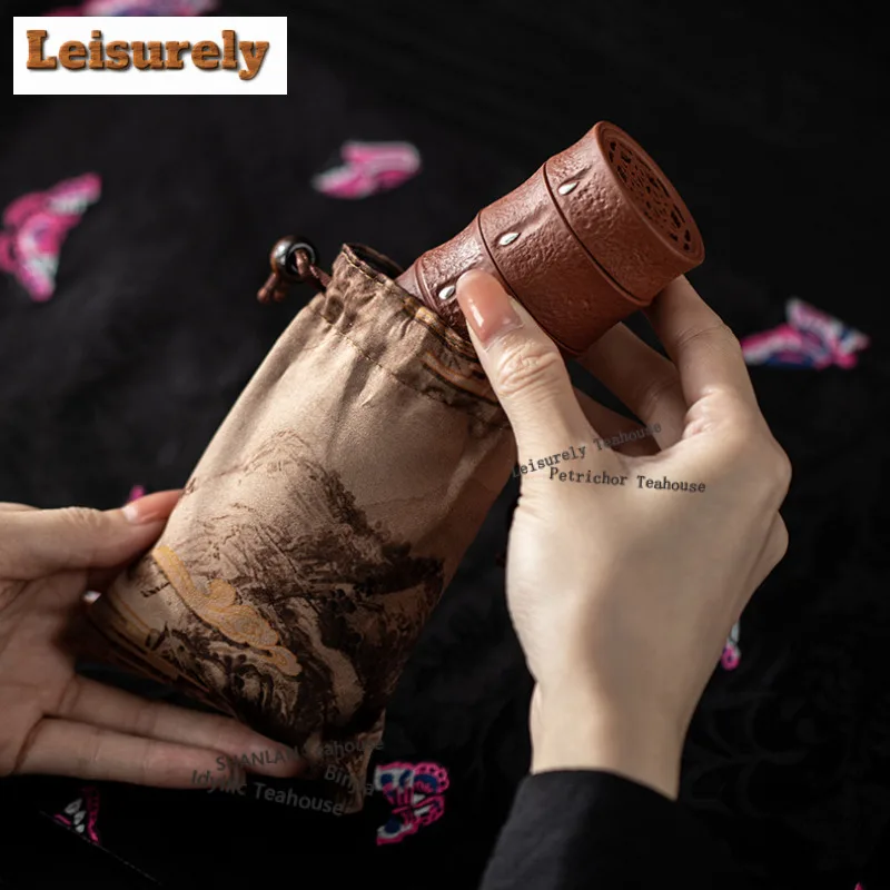 Purple Clay Bamboo Knot Incense Holder Mist Smoking Steamers Incense Burners Aromatherapy Censer Home Accessories Ornaments Gift