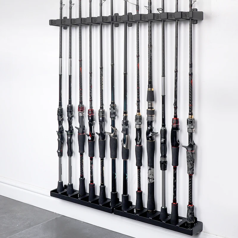 HISTAR-Wall Mounted Fishing Rod Rack, 6 Holes, ABS, PVC Material, EVA  Holder, Durable, Horizontal Tool Accessories, 10Pcs per Se