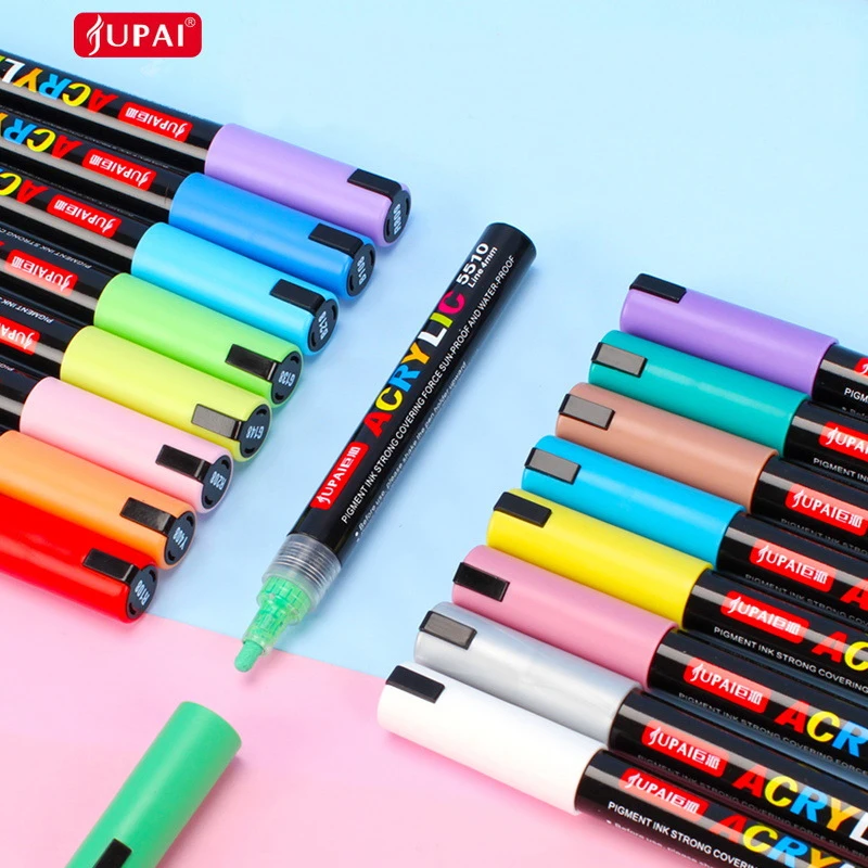 Jupai Acrylic Pen Hand-painted Ceramic Glass Fabric Graffiti Waterproof 60-color Water-based Acrylic Marker Set