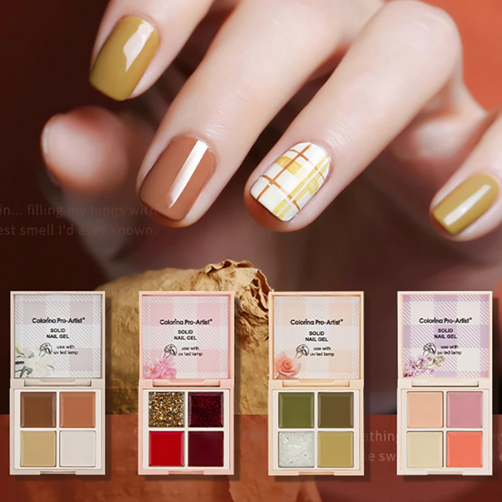 4colors Nail Solid Glue Set Japanese Light Therapy Cream Summer Pudding