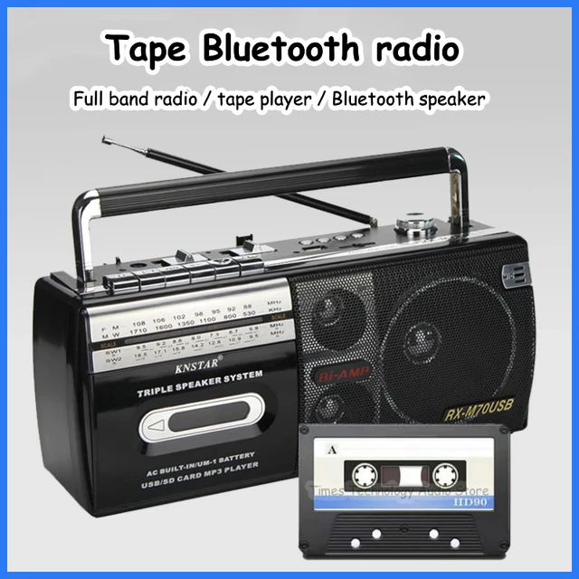 Portable Vintage Retro USB AM/FM/SW Multiband Radio Stereo Wireless  Bluetooth Boombox Mp3 Audio Cassette Tape Player Recorder