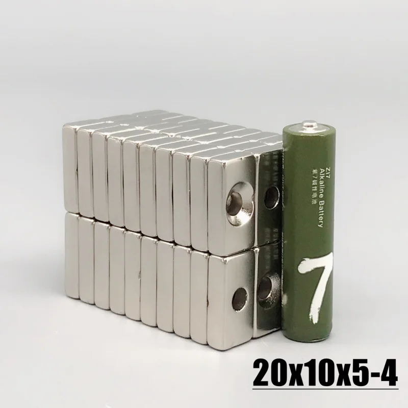 Description Picture 6 of item5-100Pcs 20x10x5-4mm Neodymium Material NdFeB N35 Magnets Strong Block magnet 20*10*5 Hole 4mm Magnetic Materials Imanes