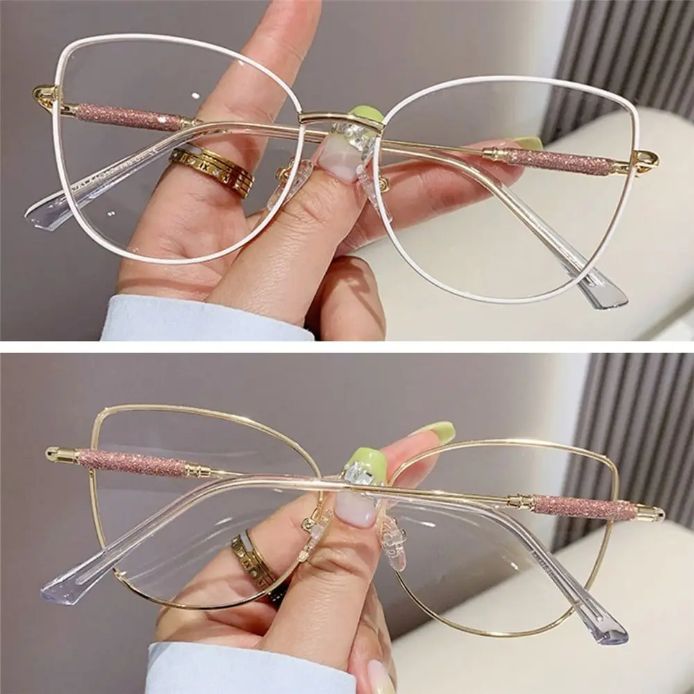 Neue Cat Eye Metall Brillen Rahmen Blau Licht Blockieren Unterstützung Angepasst Optische Gläser Anti Blaues Licht Gläser Brillen – Detail 4