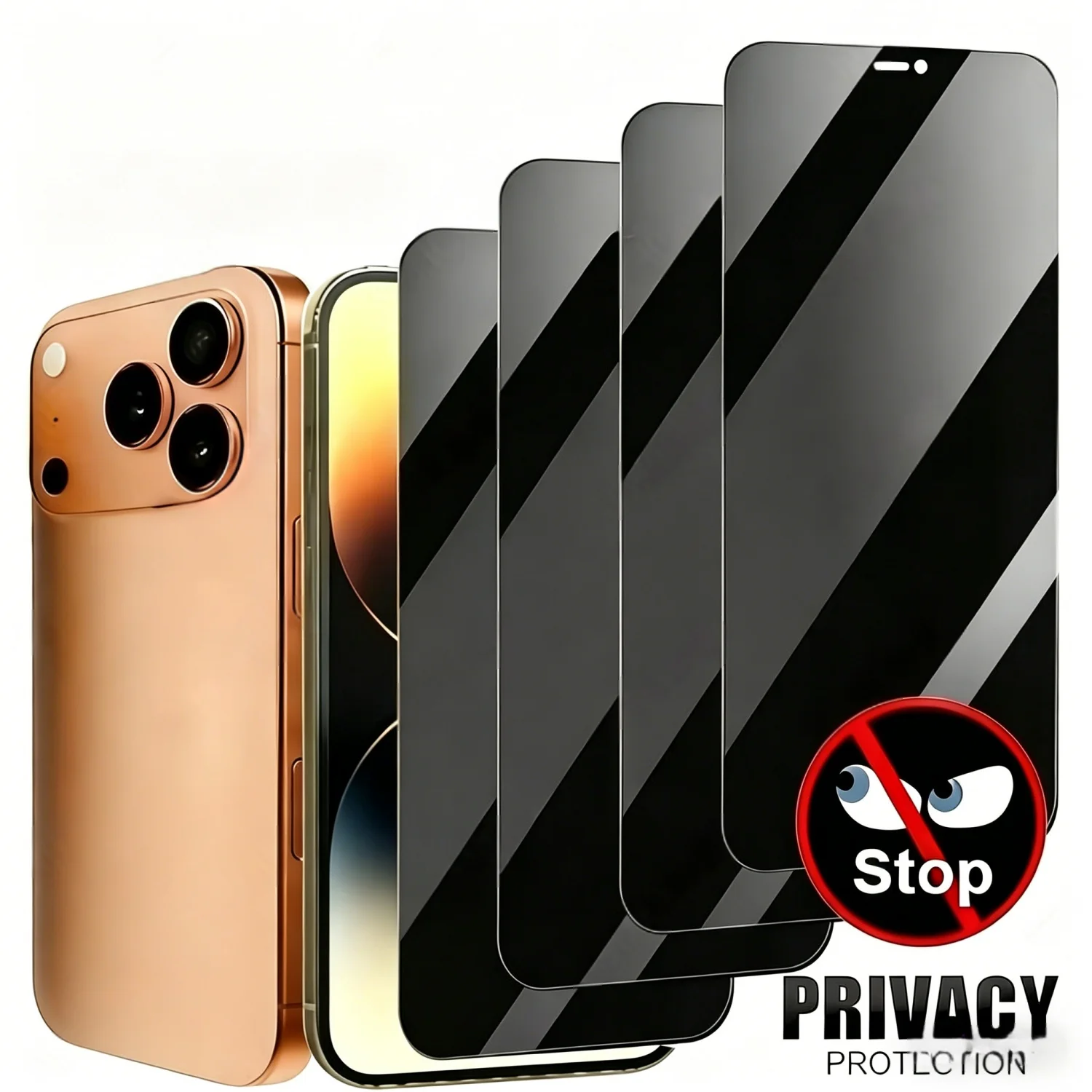 5pcs Privacy Screen Protector Anti-Spy Tempered Glass For iPhone 17 Air iPhone 17 16 Pro Max iPhone 15 Plus 14 iPhone 13 mini
