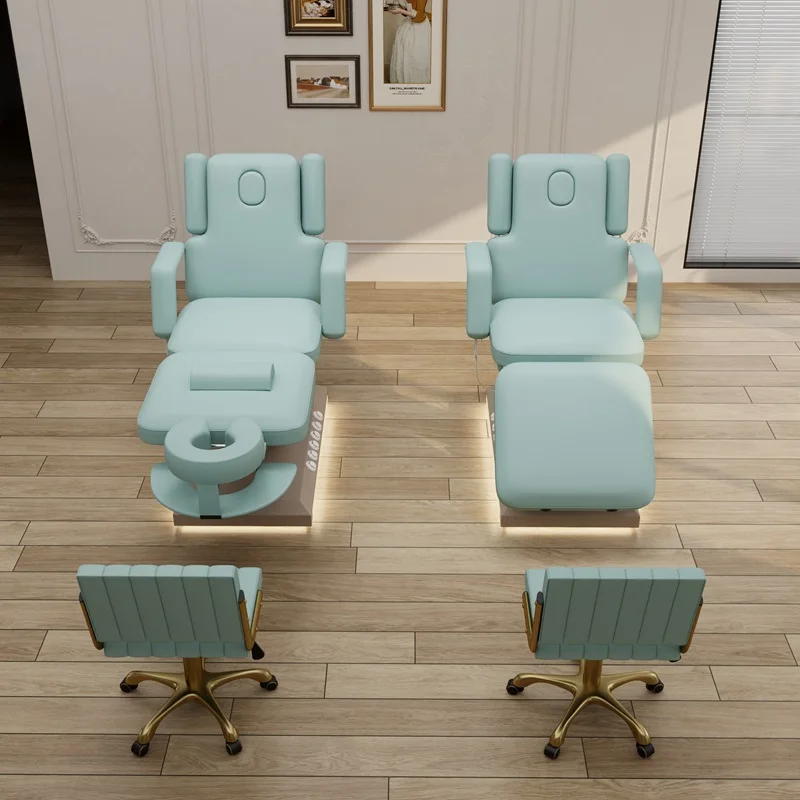Luxury 3 Motor Electric Latex Beauty Massage Bed Overall Lifting Facial Therapy Chair For Beauty Salon
