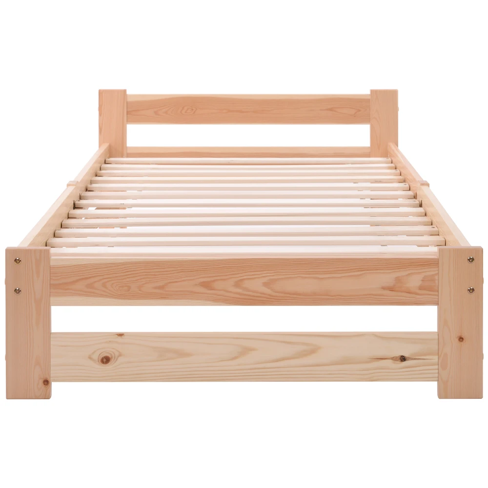 PINGGO Massivholzbett Futon Naturholzbett mit Kopfteil und Schiefer Naturfreundliches Massivholzbett für Komfort ohne Matratze – Detail 19