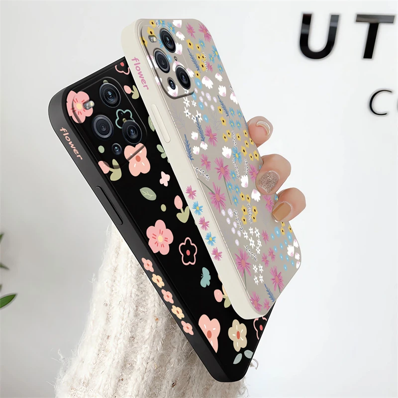 Elegant Floral Pattern Liquid Silicone Phone Case - Fashionable Flower Design