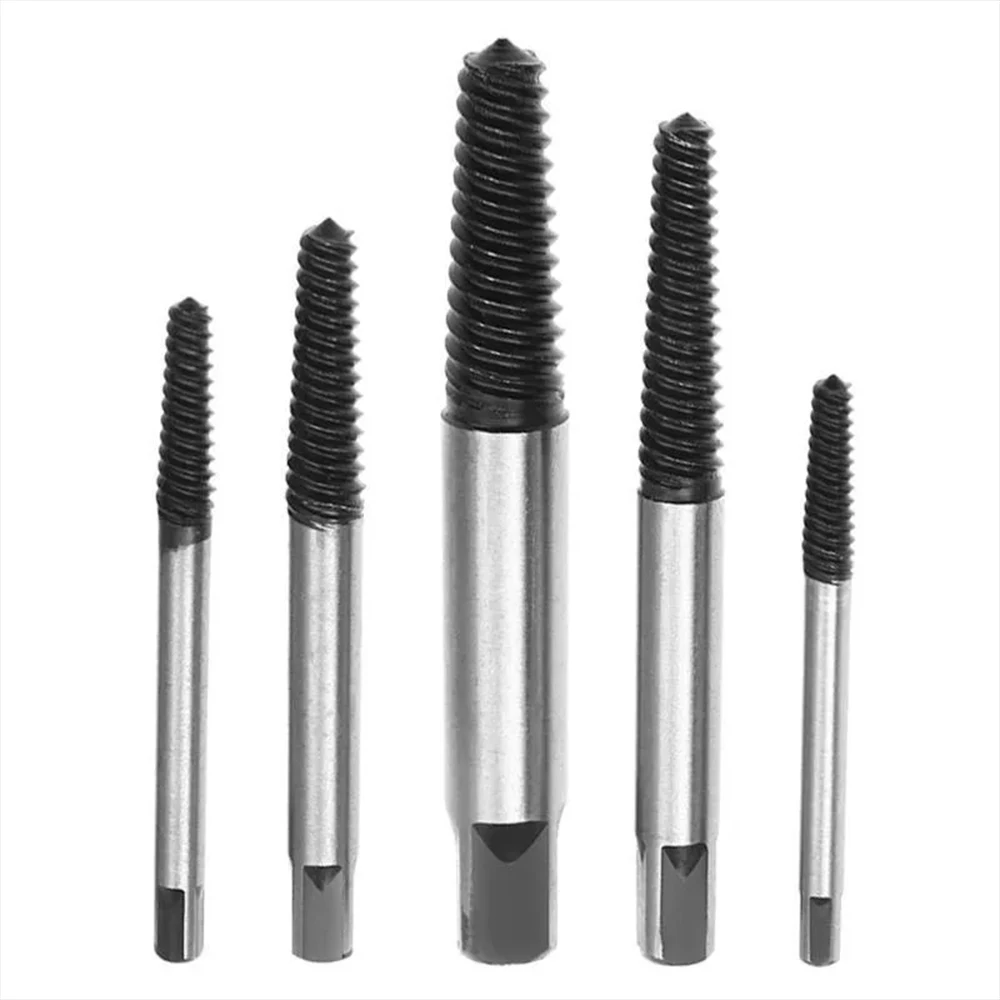 Screw Extractor Set 5/6Pcs Damaged Broken Screw Remover Extractor Drill Bits Steel Durable Easy Out Remover Tool Works on Wood and Machine Screws