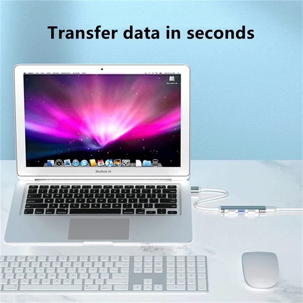 USB Hub 4 Port USB 3.0 Hub High Speed Type C Splitter Adapter Expander OTG For Xiaomi Macbook Pro 13 15 Air Pro PC Computer usb hub adapter usb port adaptor usb hub converter cable converter type c otg adapter