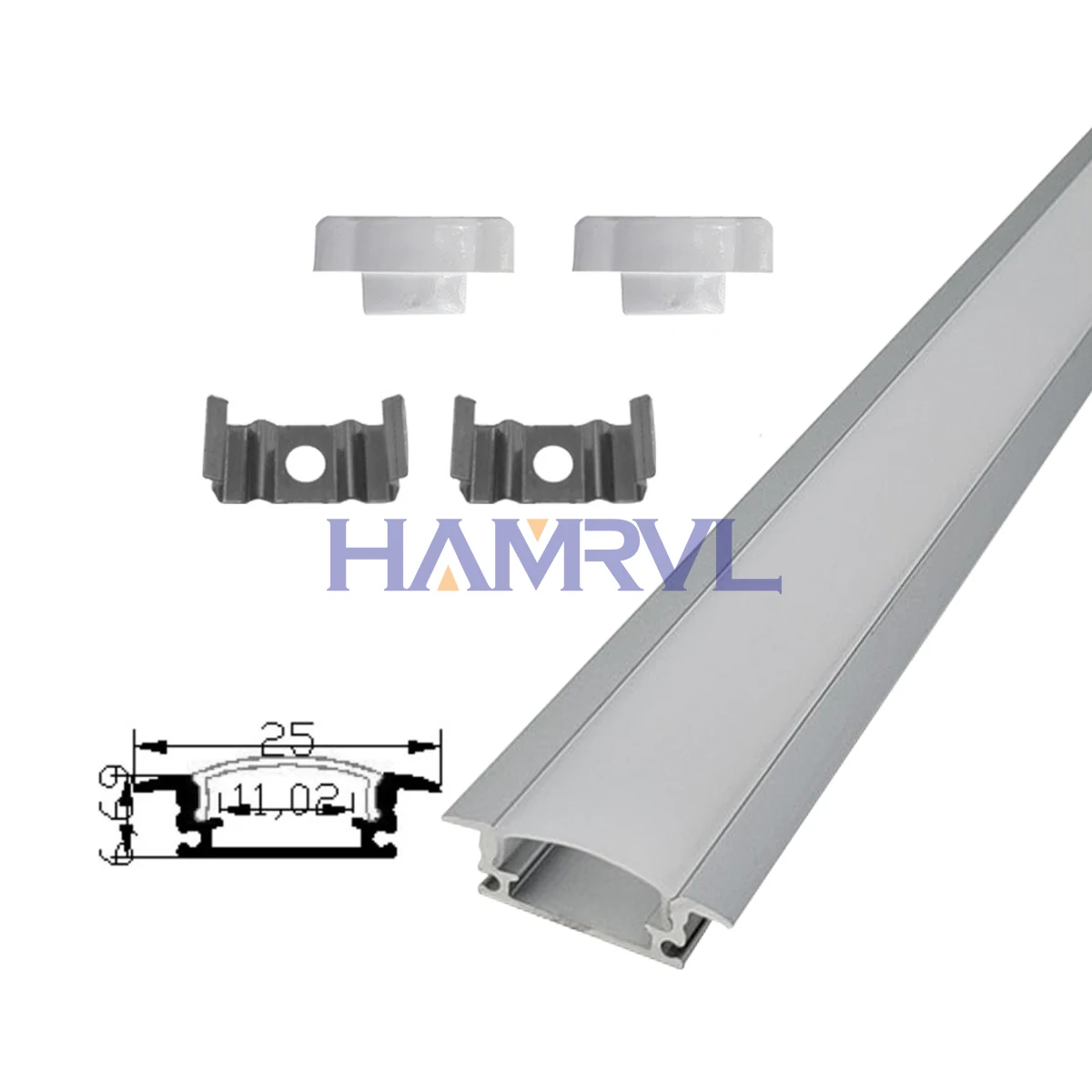 LED Aluminum Channel 1M/0.5M Black/White with Led Strip warm V/U/YW Black Milky Cover Led Bar Light DC12V 6000/4000/3000K Decor