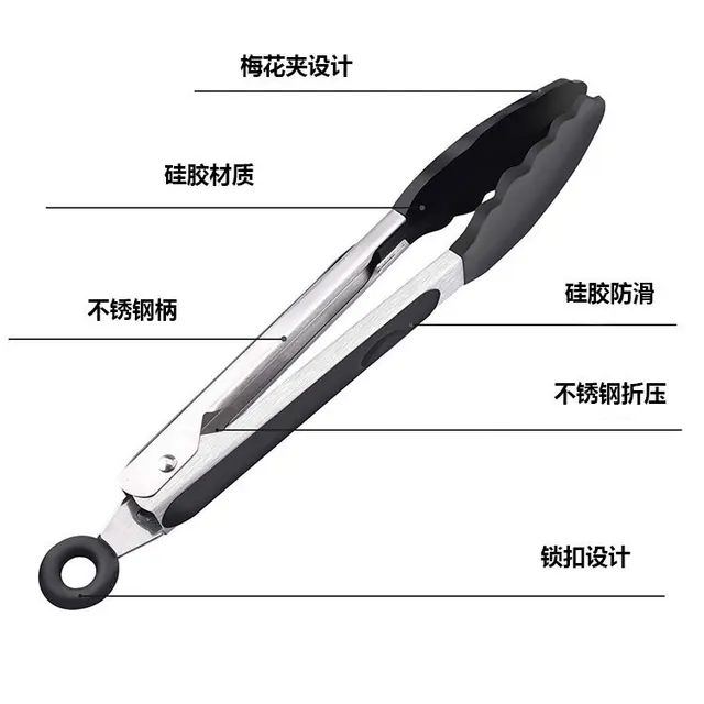 1 Db Bbq Fogók Rozsdamentes Acél Ételek Multifunkcionális Steak Sült Nem Csúszás Grill Konyhai Kiegészítők Szerszámok - Image 6