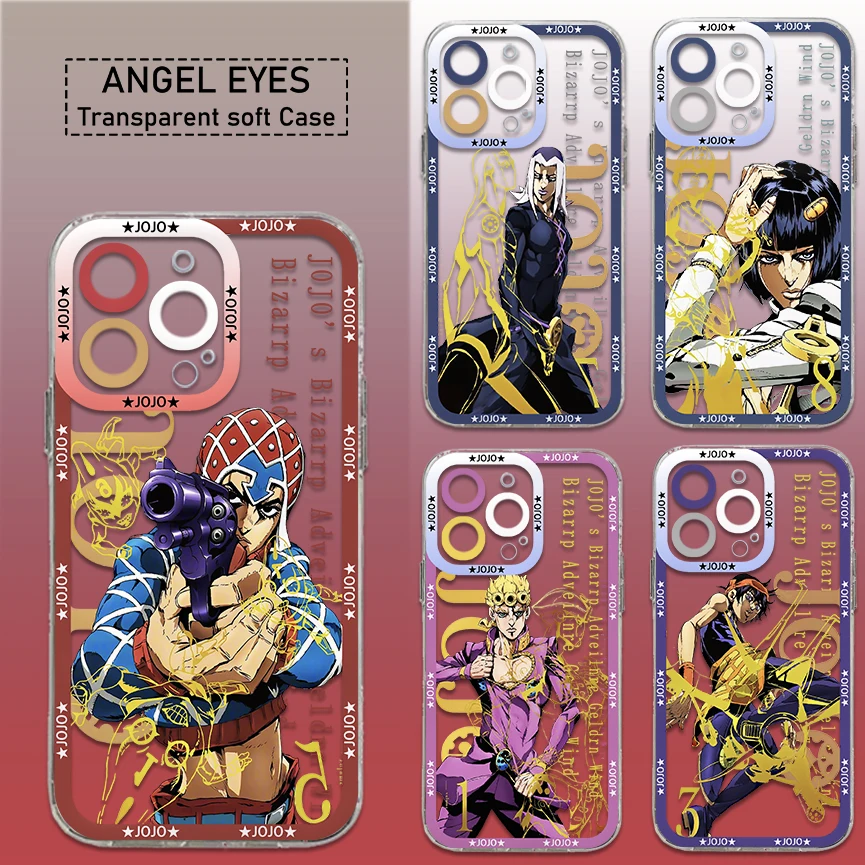 ジョジョの奇妙な冒険の携帯電話ケース,透明カバー,15, 14, 13