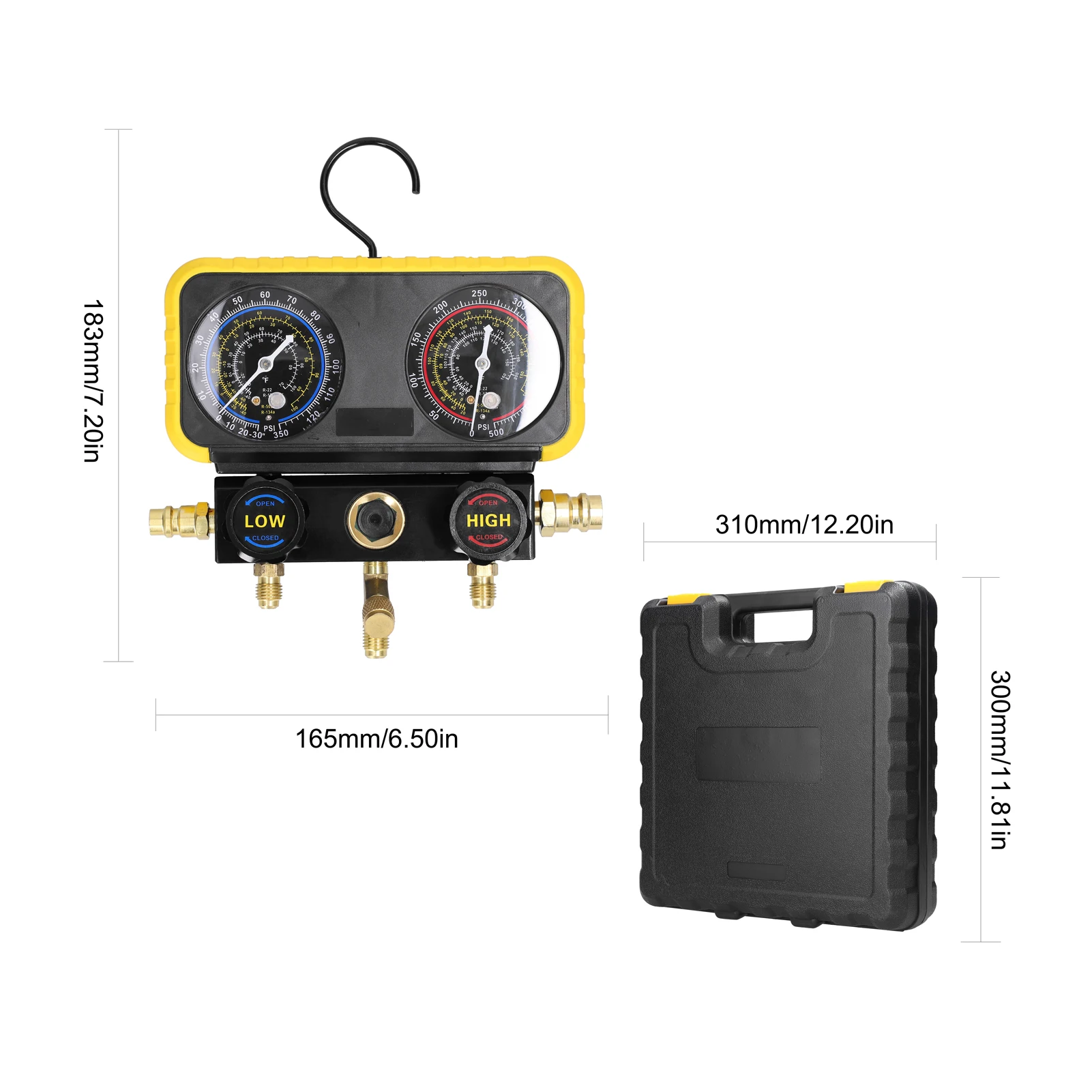 Dual Gauges Air Conditioner Refrigerant Refilling Set Pressure