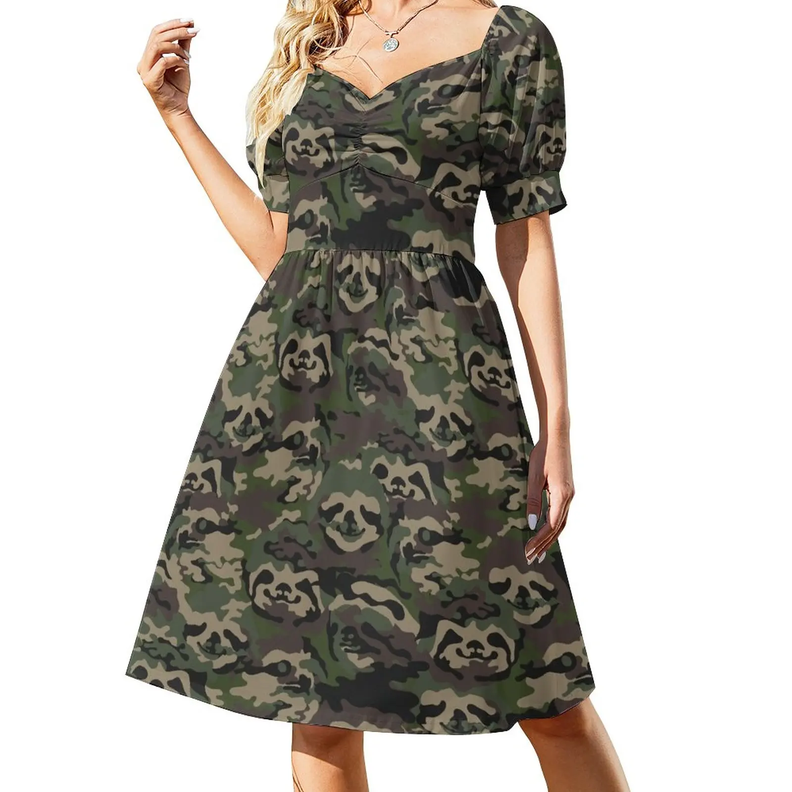 

Sloth Camouflage Sleeveless Dress summer dress women 2023 Elegant gown Women's summer skirt evening dress ladies