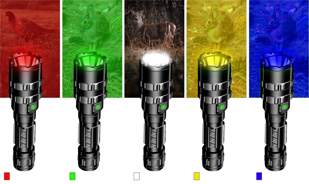 Description Picture 3 of itemLED Tactical Hunting Torch Flashlight L2 18650 Aluminum Waterproof Outdoor Lighting with Gun Mount +Switch USB Rechargeable Lamp