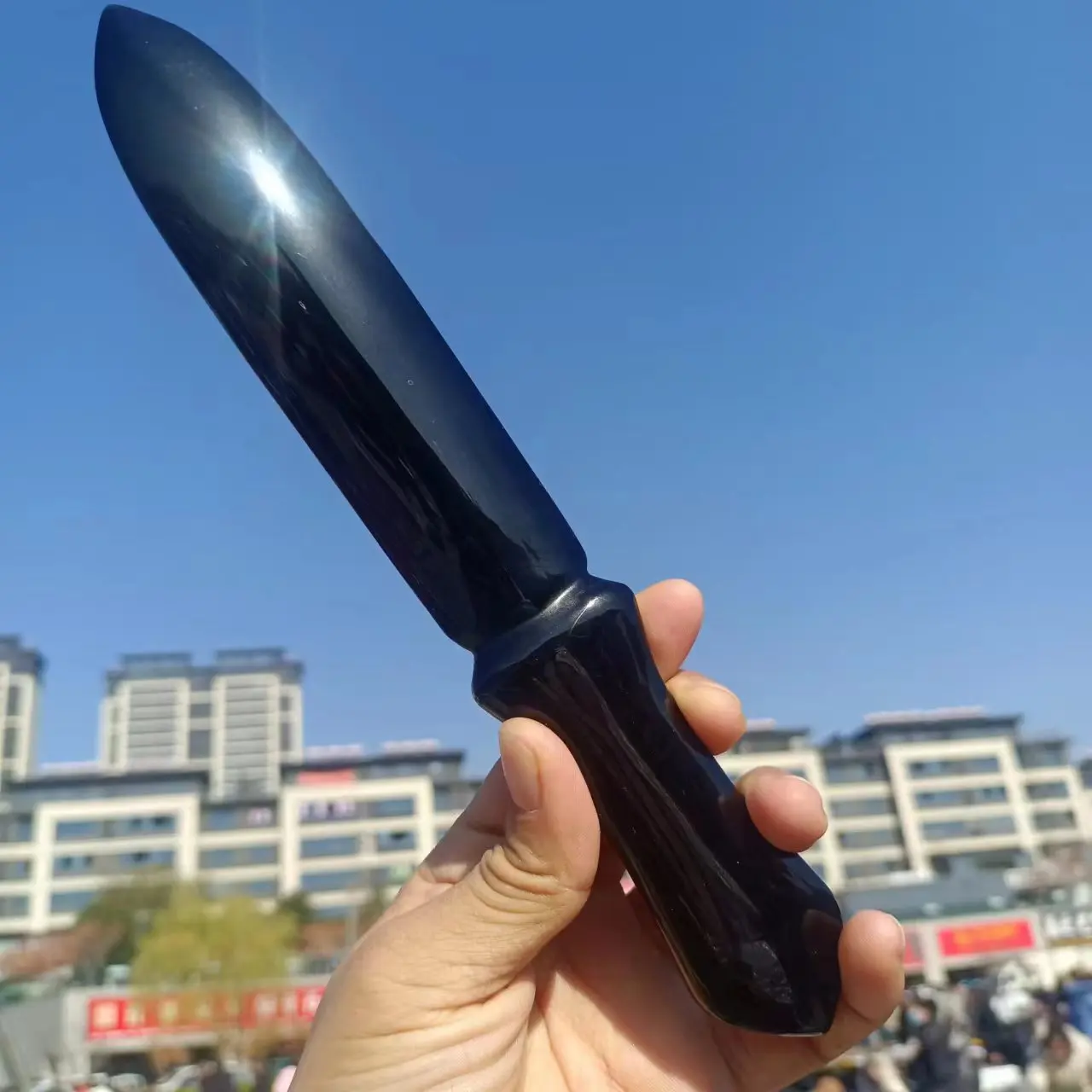 

15-25cm Natural Obsidian Dagger, Quartz Crystal Carving Sword, Mineral Reiki Healing Stone, Energy Degaussing Dagger