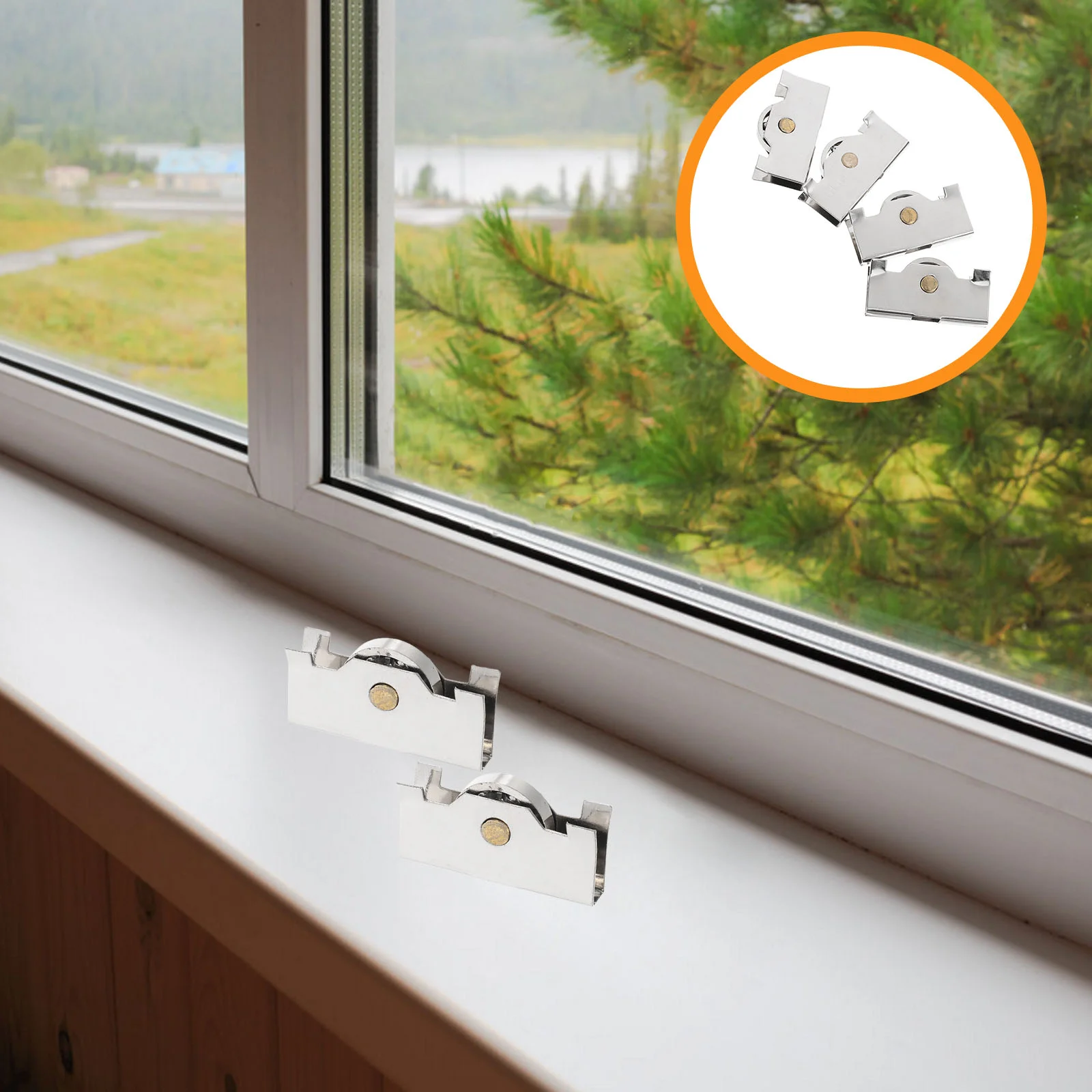 4 Pcs Glass Door Sliding Pulley Replacement Sliding Door Rollers Glass Wheels Home Improvement Doors Gates
