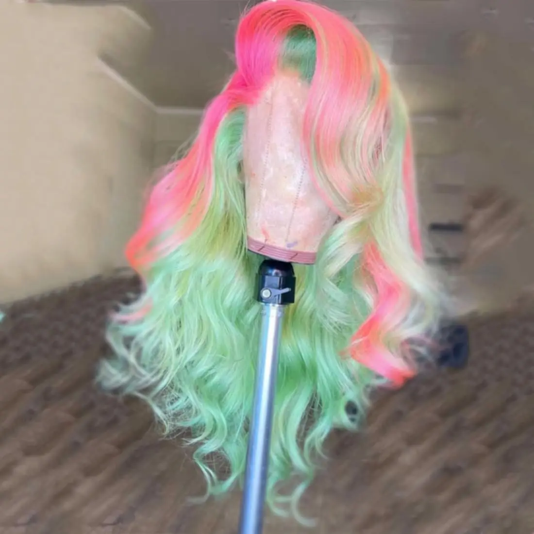 13x4 13x6 Pink Highlight Wig Remy Human Hair Green Body Wave 360 Lace Frontal Wig Transparent Lace Front Human Hair Wigs